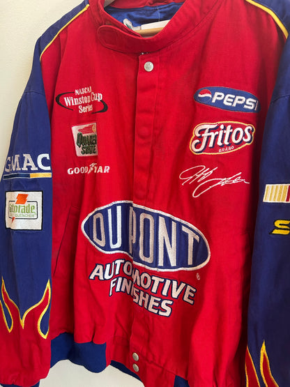 90s Nascar Jeff Gordon Dupont Flames Vintage Racing Jacket (XXL)