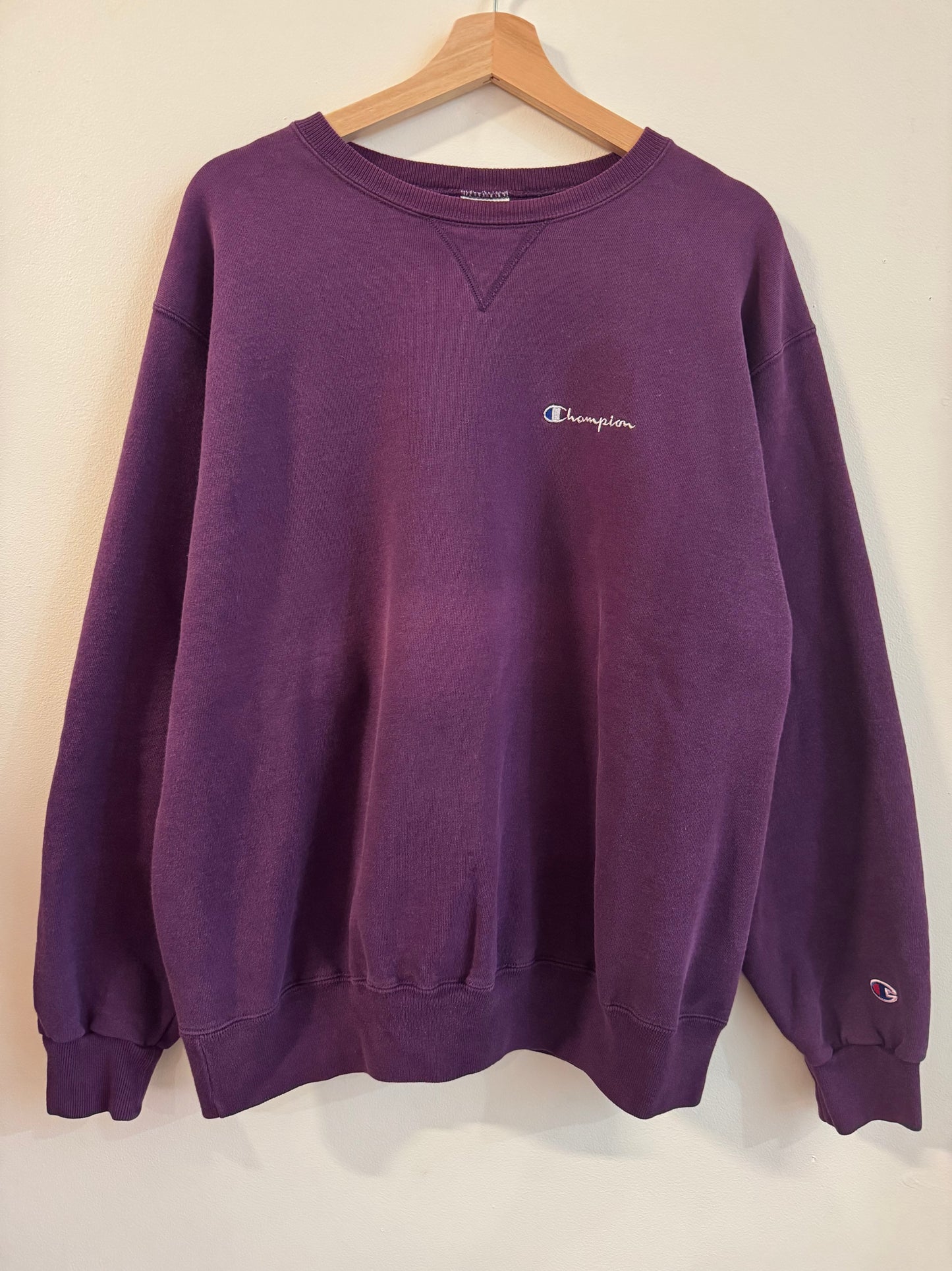90s Champion Spell Out Faded Essential Crewneck (XL)