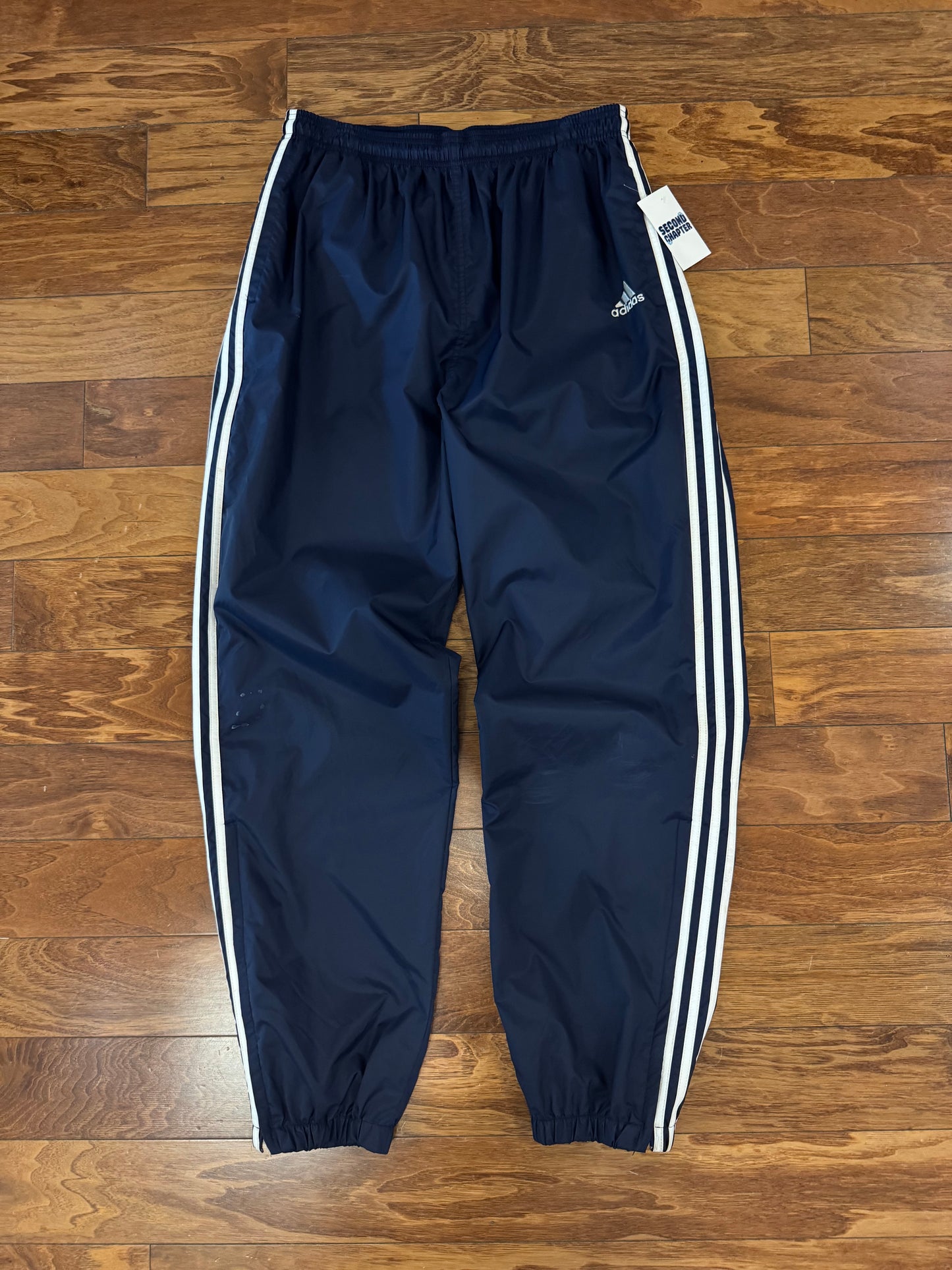 90s Adidas Navy Cuffed Track Pants (XL)