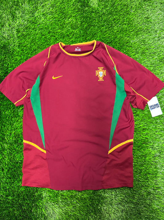 2002 Portugal Paulo Bento #22 Home Jersey Vintage World Cup Kit (L)