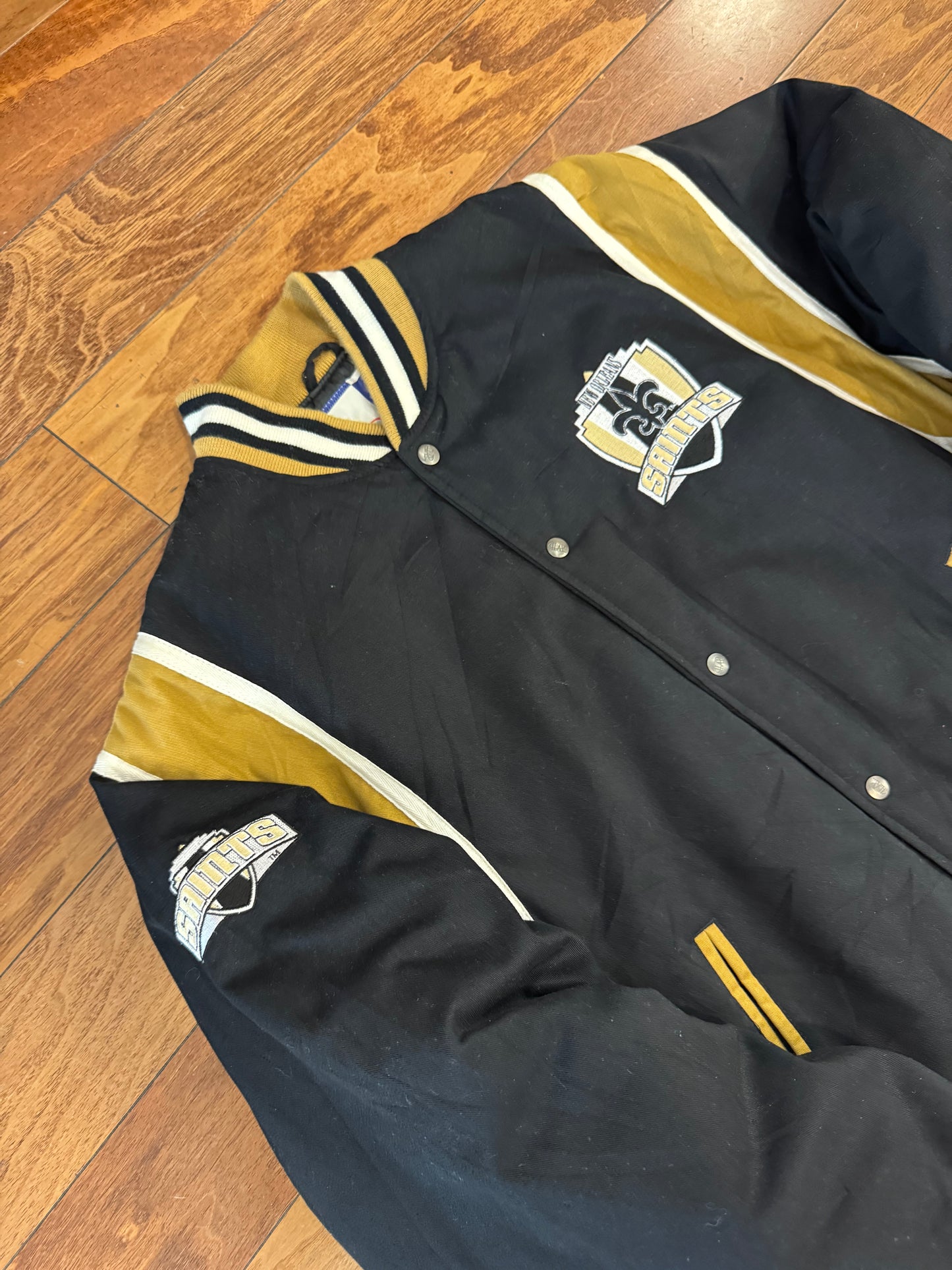 90s New Orleans Saints Vintage Logo Athletic Varsity Jacket (M)