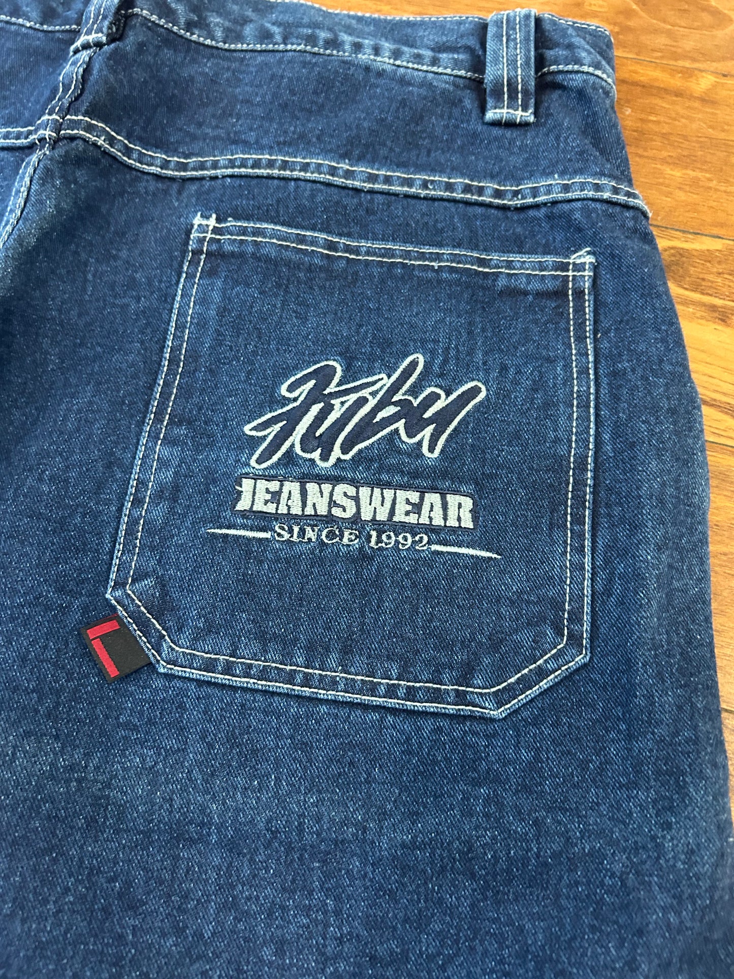 00s Fubu Baggy Deadstock Embroidered Jean Shorts (38)