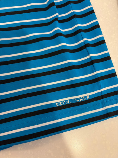 2010s Carolina Panthers Majestic Striped Golf Polo Shirt (L)
