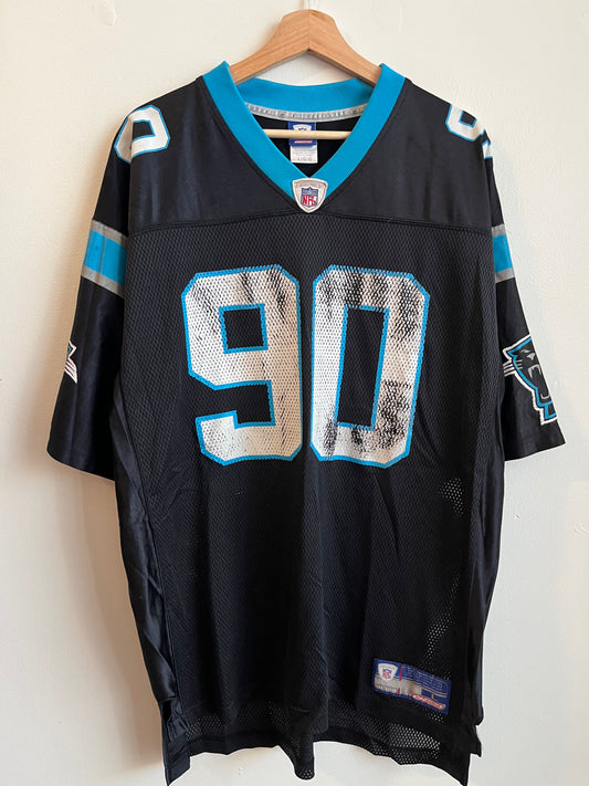 00s Carolina Panthers Reebok NFL Julius Peppers Black Jersey (L)