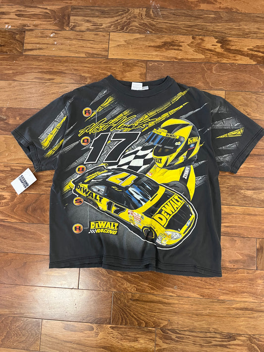 00s Nascar Dewalt Faded Black Boxy AOP Tee (XL)