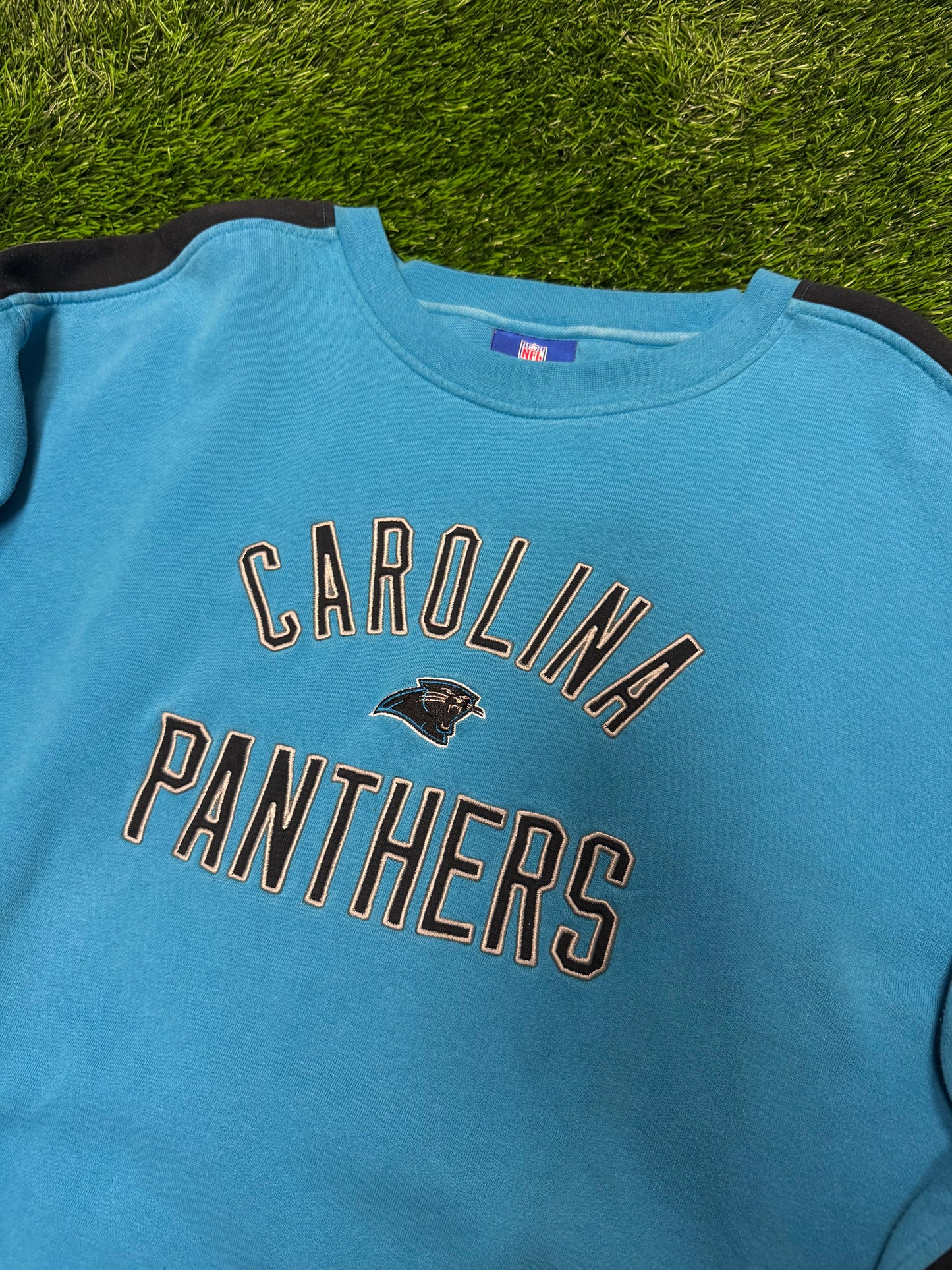 00s Carolina Panthers Blue Reebok Embroidered Crewneck (XXL)