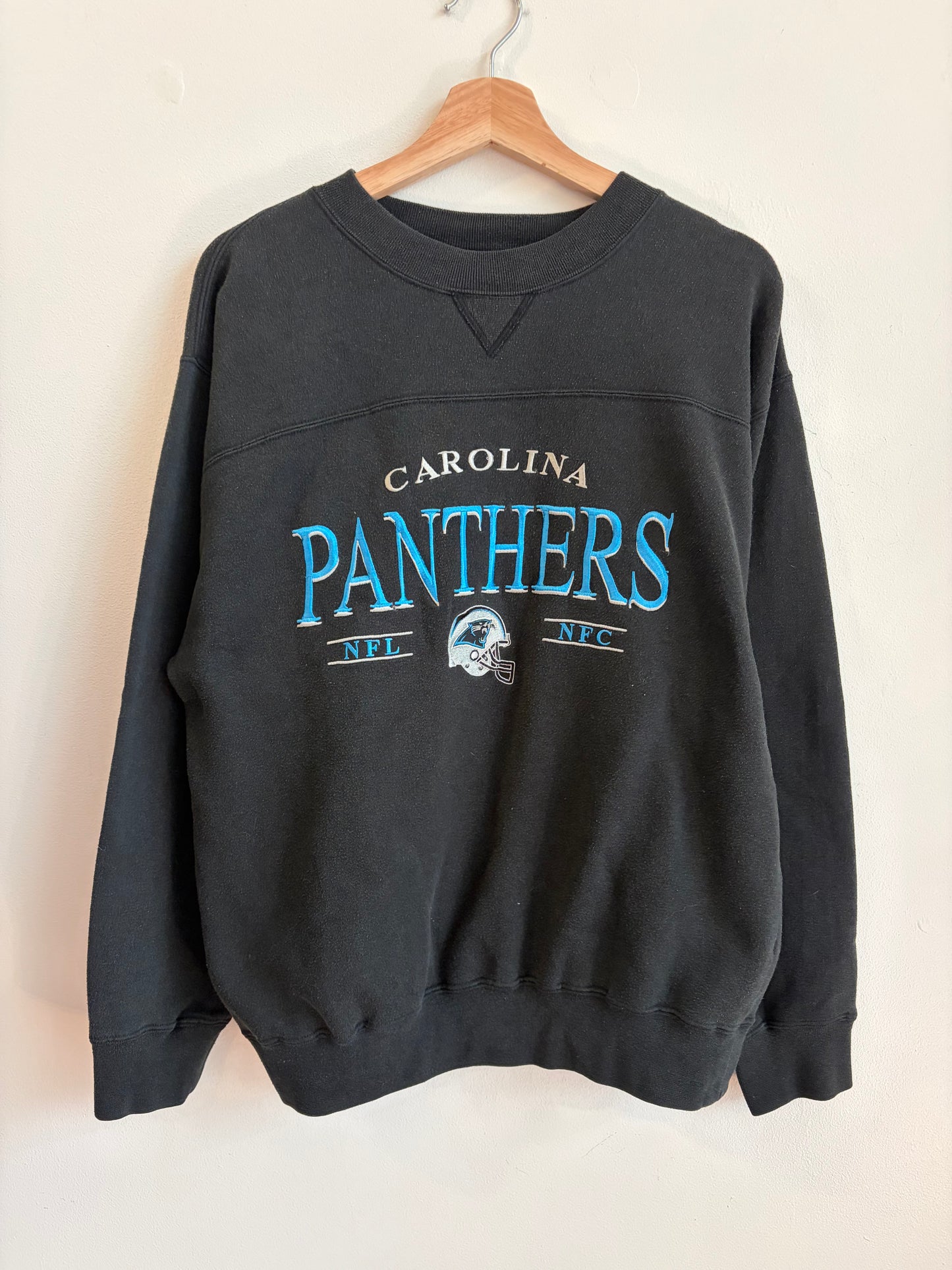 90s Carolina Panthers Lee Embroidered Helmet Crewneck (M)
