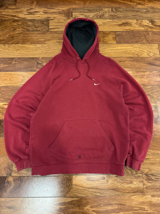 00s Nike Essential Swoosh Maroon Hoodie (XL)