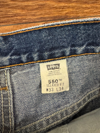 2001 Levi's 550 Vintage Mid Wash Jeans (33 x 34)