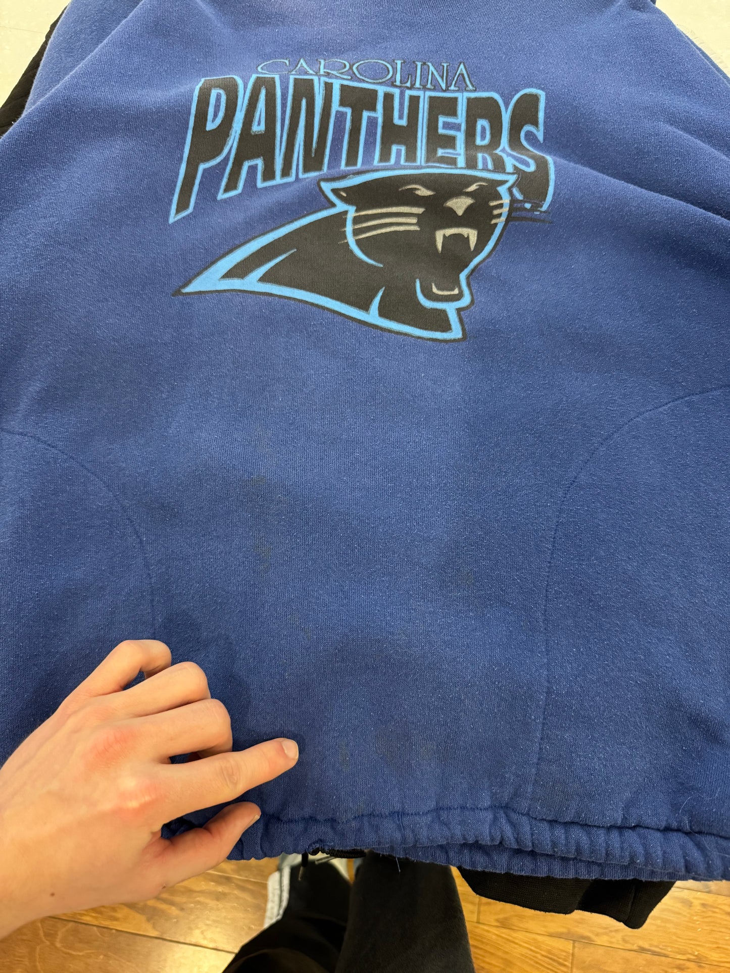 90s Carolina Panthers Dark Blue Hoodie (XL)