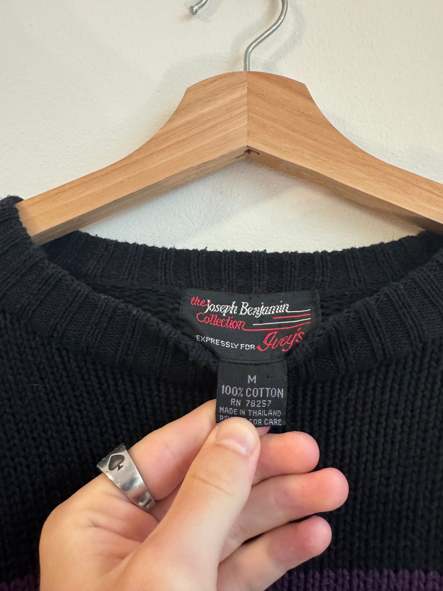 90s Joseph Benjamin Purple/Black Essential Sweater (M)