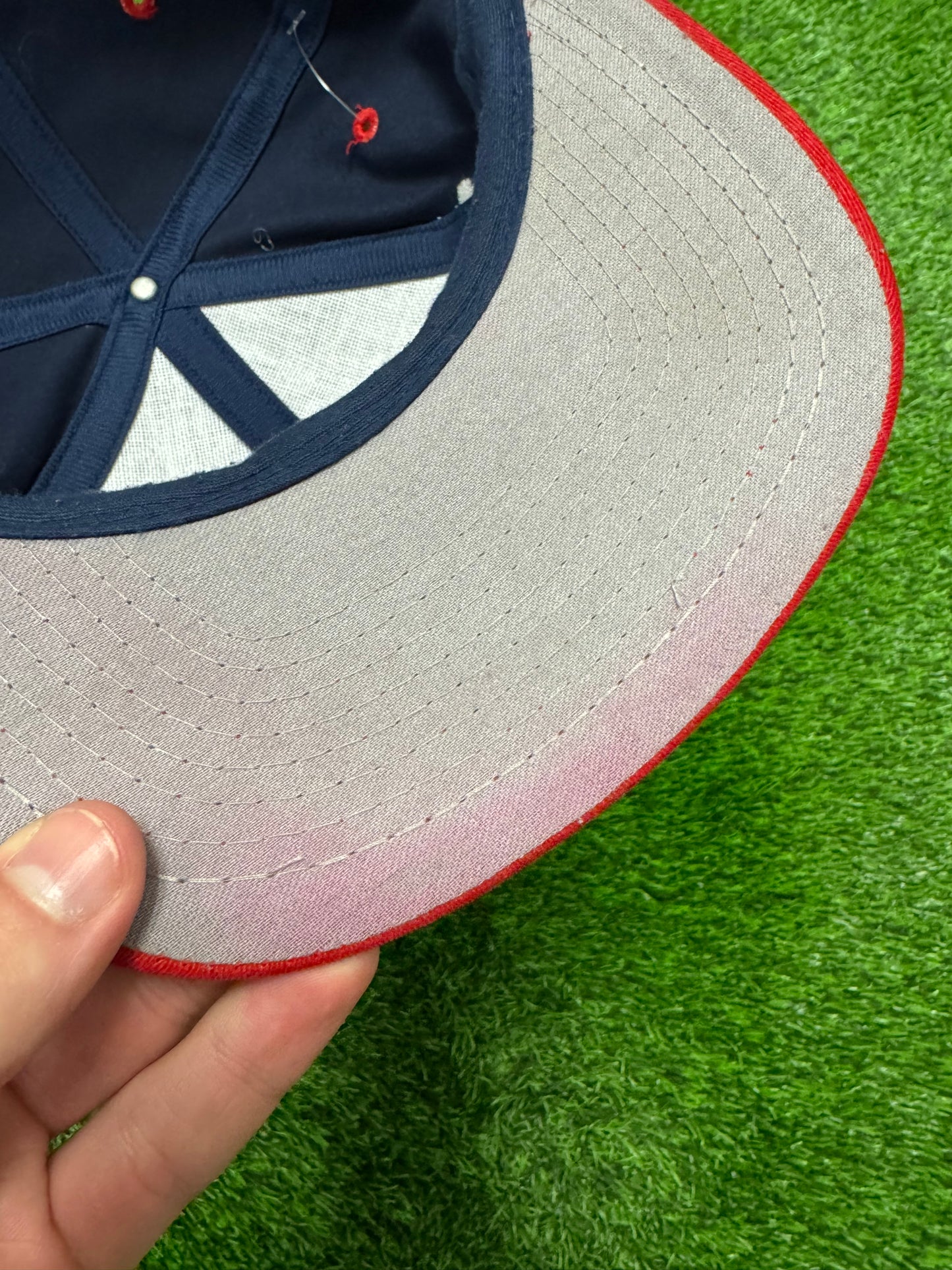 90s Atlanta Braves MLB Big Logo Vintage Snapback Hat (OS)