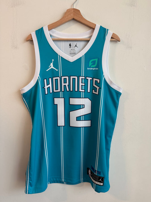 2020 Charlotte Hornets Kelly  Oubre Jr. Teal Pinstripe Jordan Swingman Jersey (L)