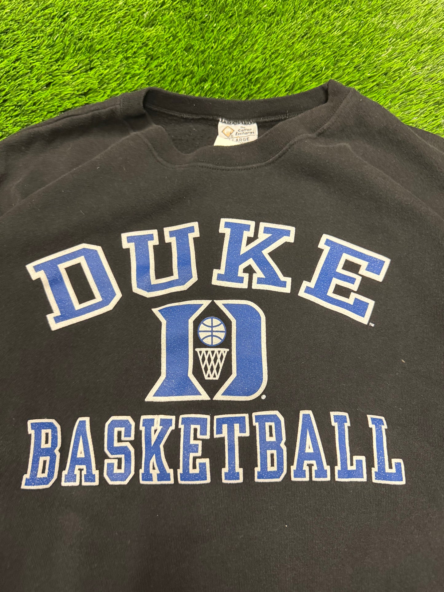 90s Duke University Basketball Spell Out Vintage Crewneck (XL)