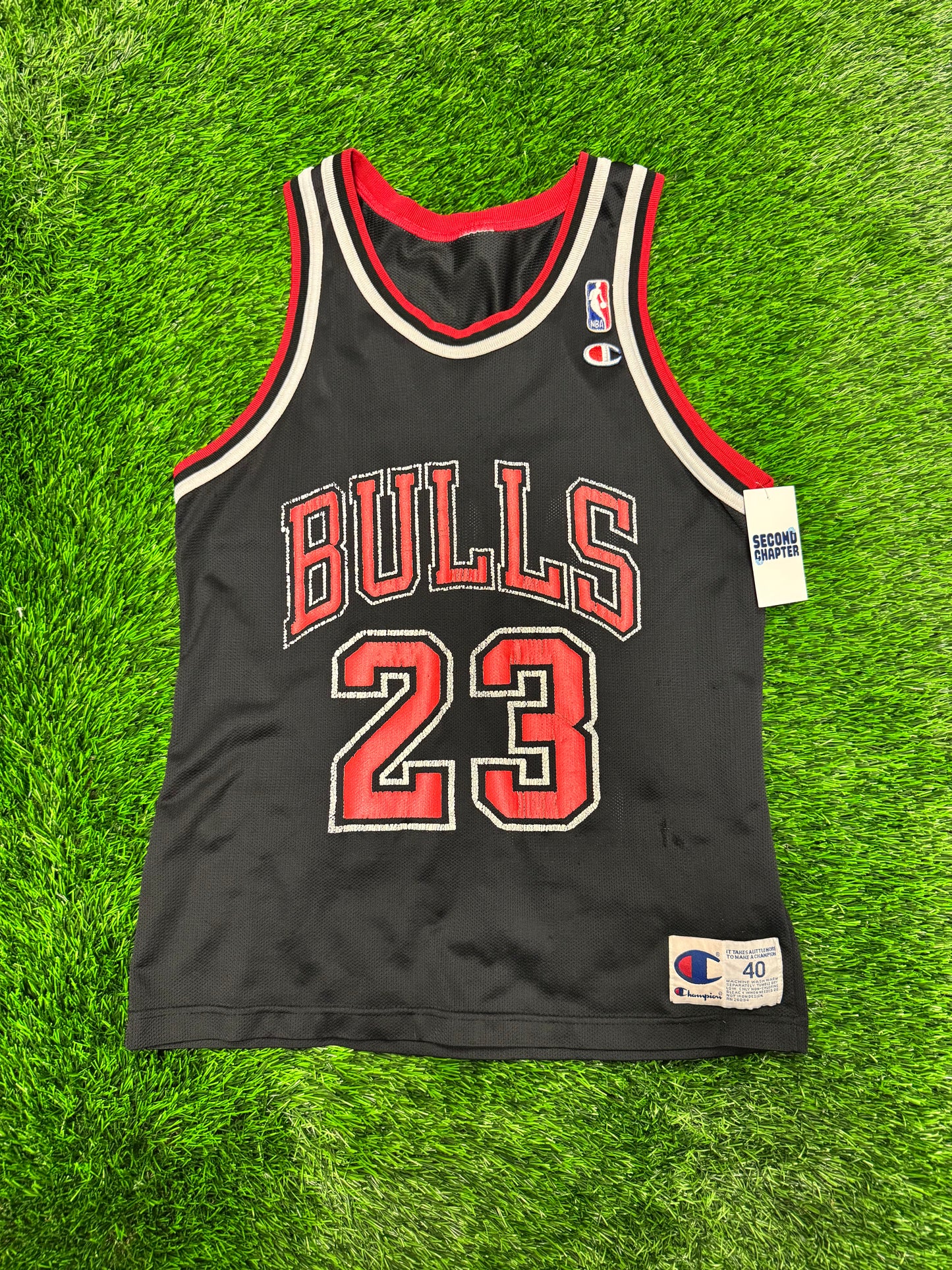 90s Chicago Bulls Michael Jordan Champion NBA Jersey (S)