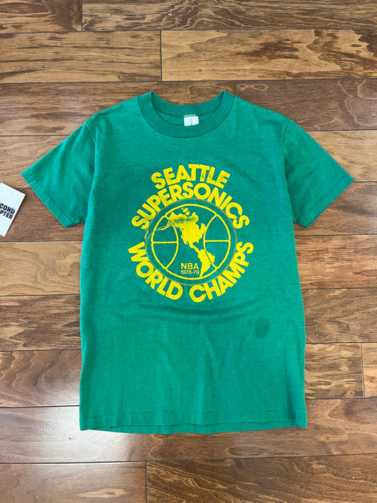 1979 Seattle Supersonics Spell Out True Vintage NBA Tee (S)