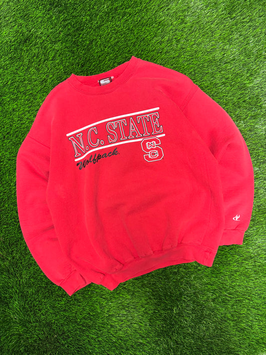 90s NC State University Wolfpack Spell Out Sportex Vintage Crewneck (M)