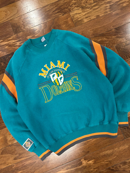 90s Miami Dolphins Embroidered The Game Crewneck (L)