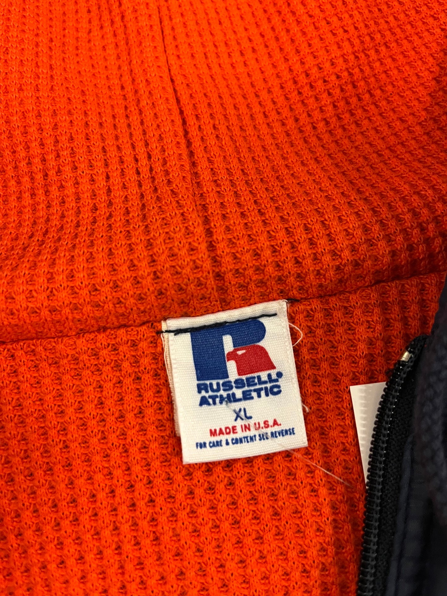 80s Russell Clemson Tigers Vintage Waffle Knit Lined Jacket (XL)