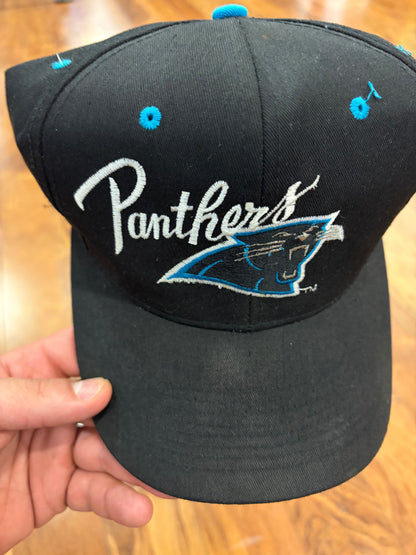 90s Carolina Panthers Black Embroidered Hat (OS)