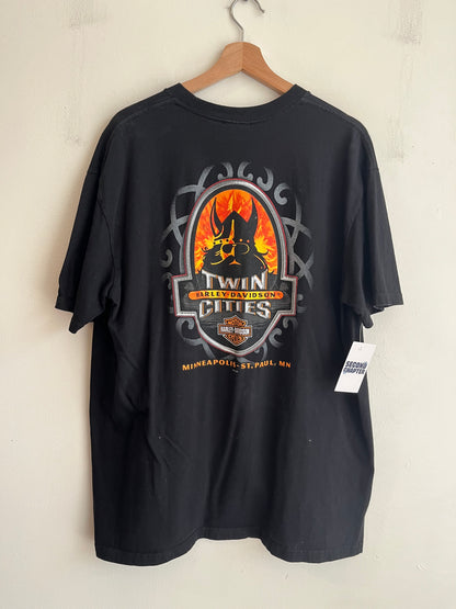 2010 Harley Davidson Twin Cities Flames Graphic Tee (XL)