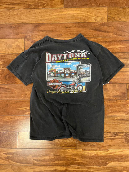 2001 Harley Davidson Daytona Beach Pocket Sleeve Tee