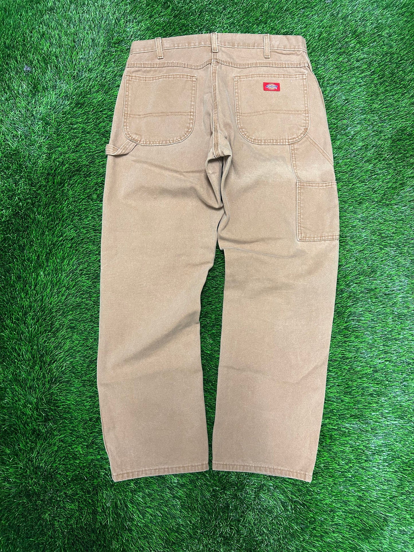 00s Dickies Red Tab Tan Workwear Carpenter Pants (34 x 32)