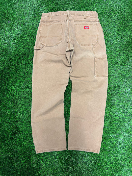 00s Dickies Red Tab Tan Workwear Carpenter Pants (34 x 32)