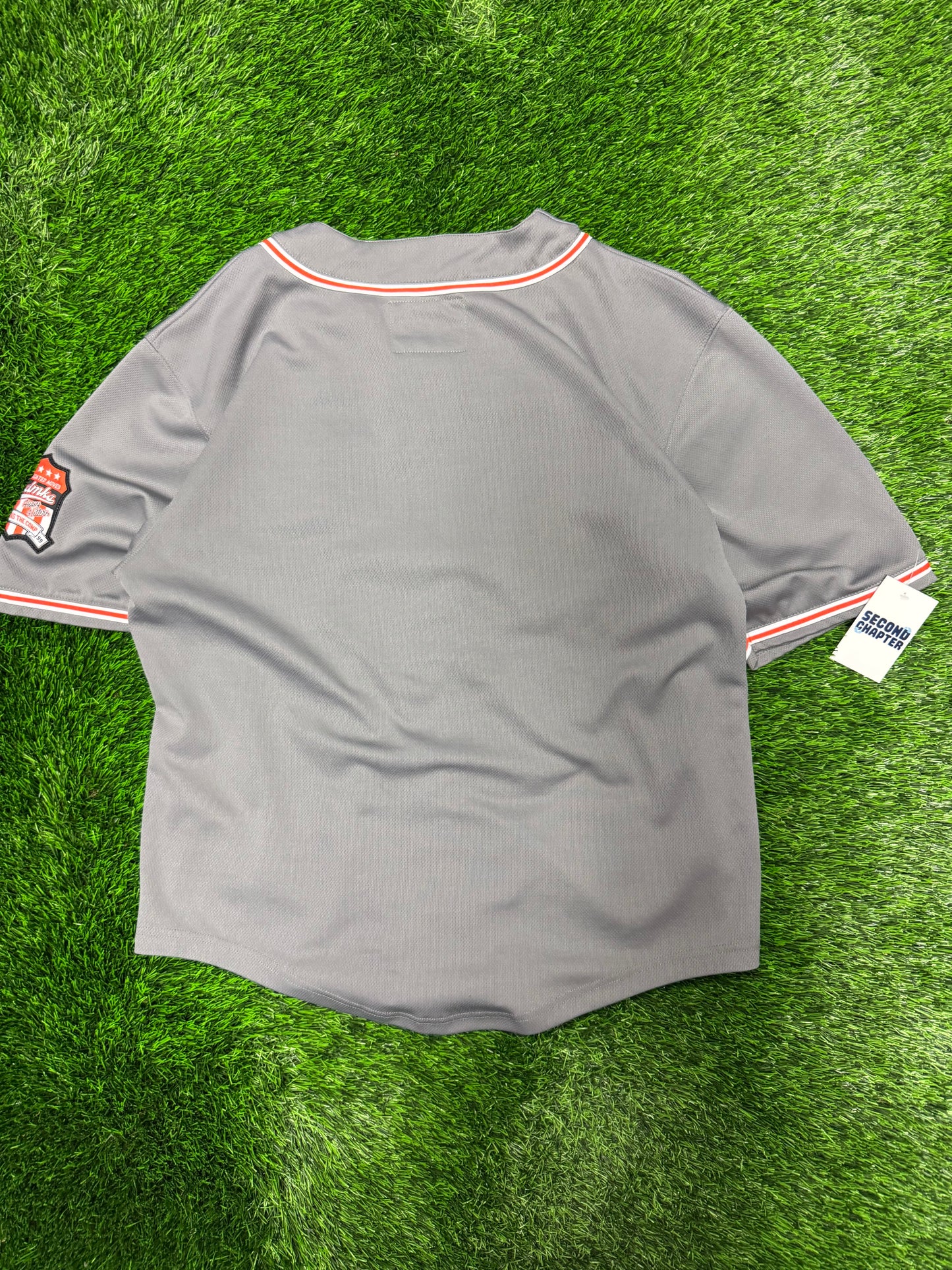 00s Akedemiks #99 Grey./Orange Baseball Jersey (L)