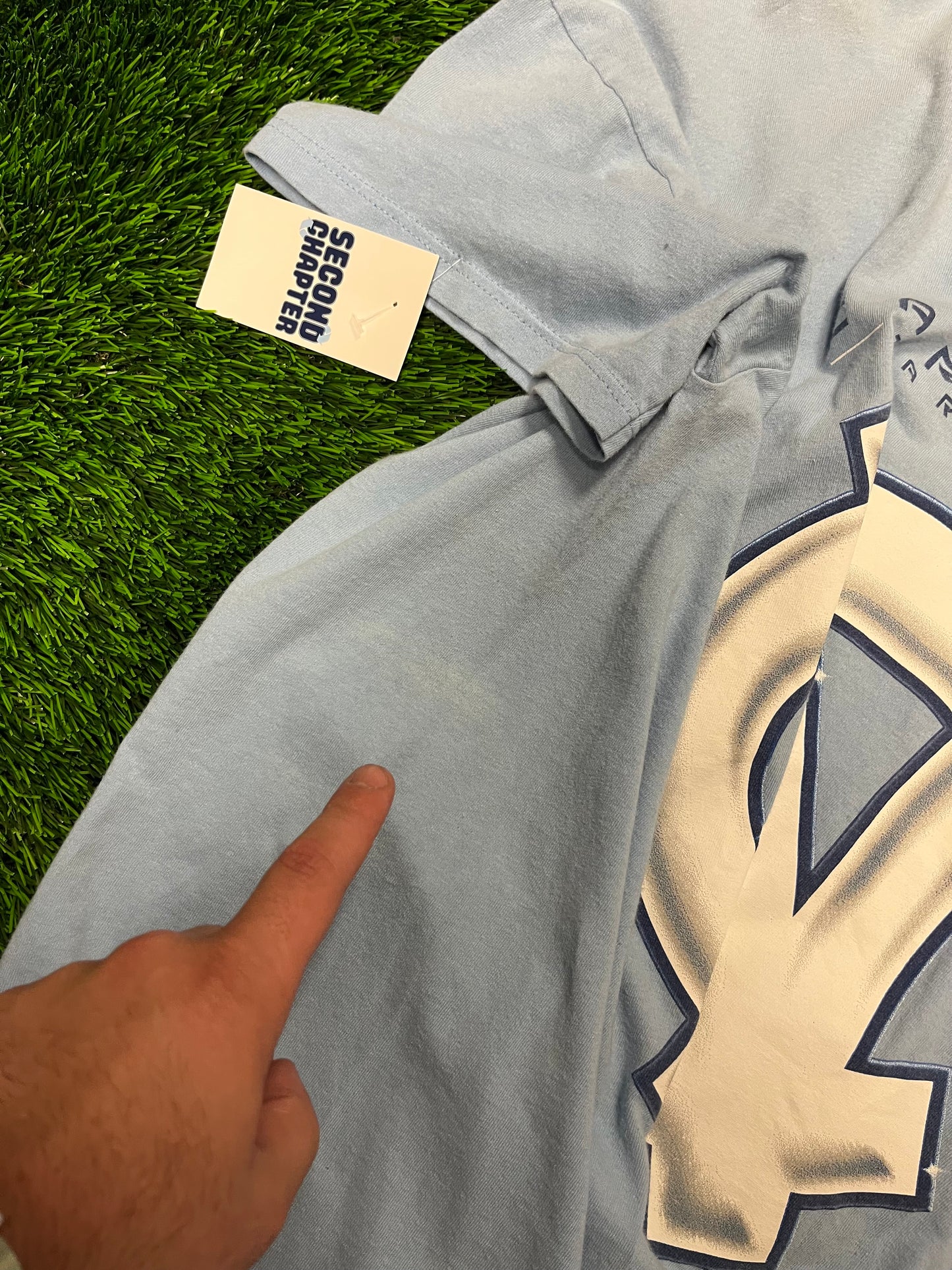 90s University of North Carolina (UNC) Vintage Glossy Logo Tee (XL)
