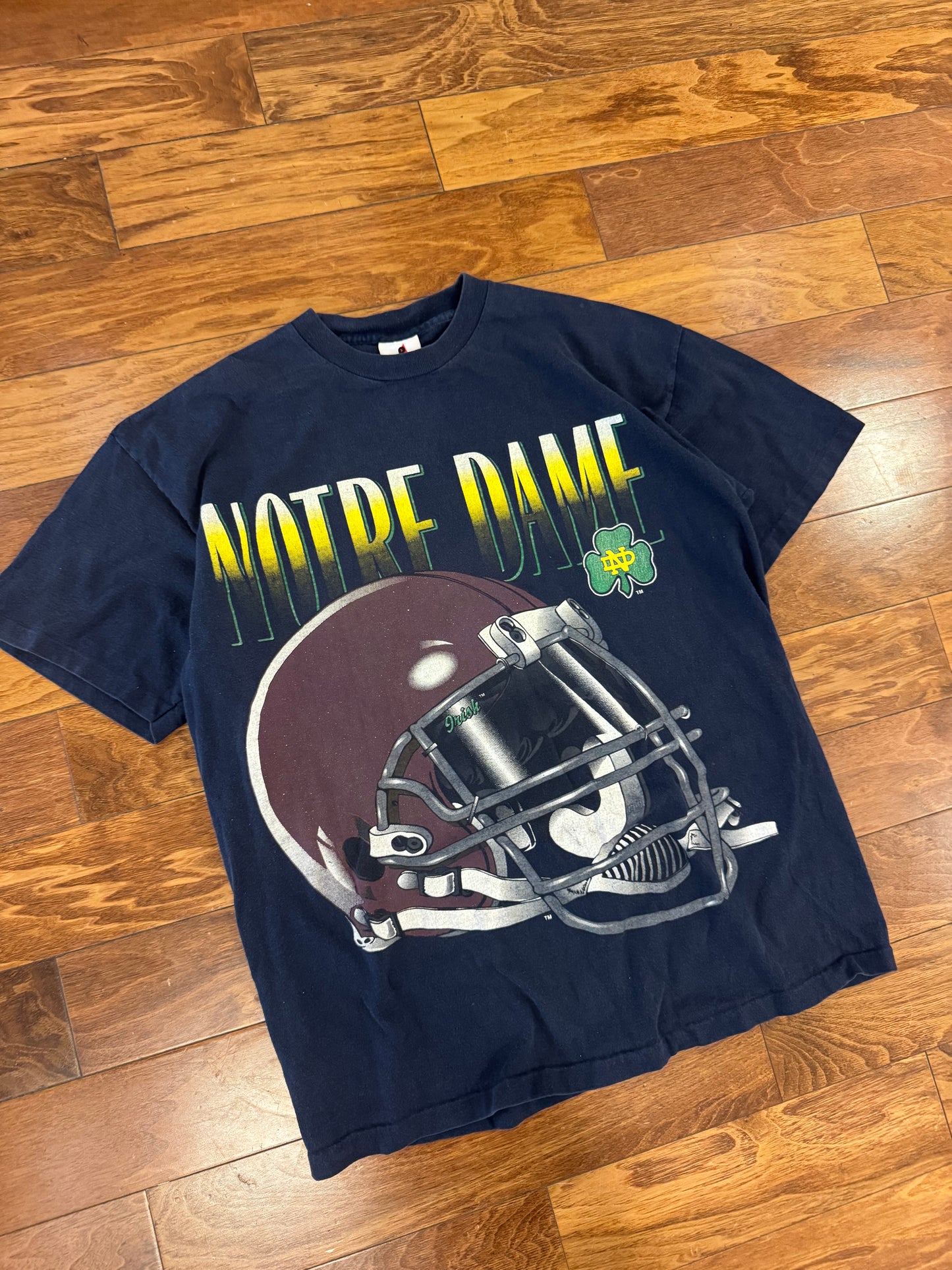 90s Notre Dame Riddell Helmet Tee (XL)