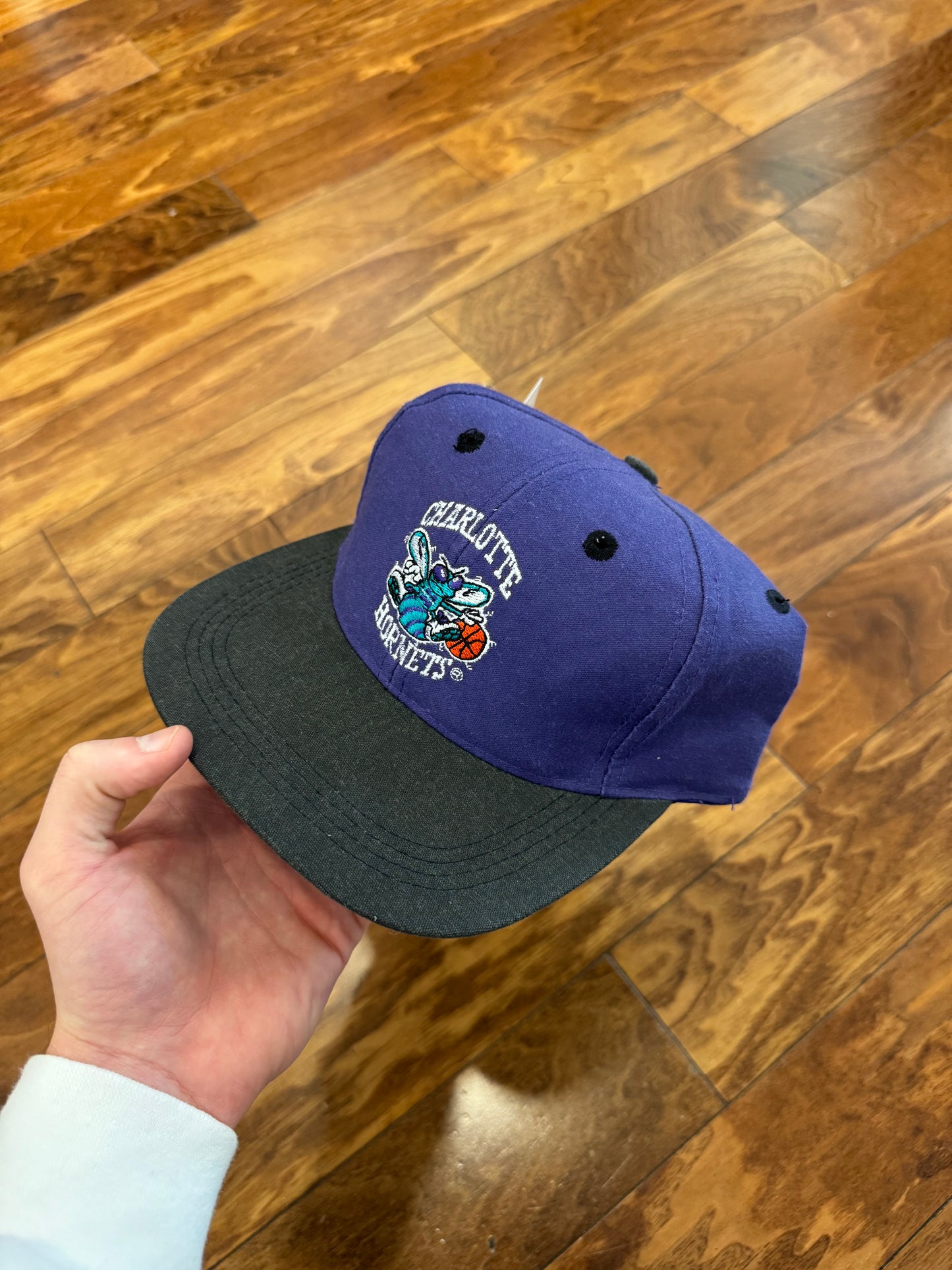 90s Charlotte Hornets Logo Two Toned Hat (OS)