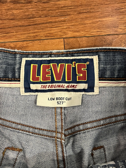 00s Levi's 527 Distressed Boot Cut Jeans (32 x 34)
