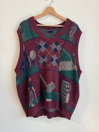 90s Isle of Cotton Golf Designed Vintage Sweater Vest (L)