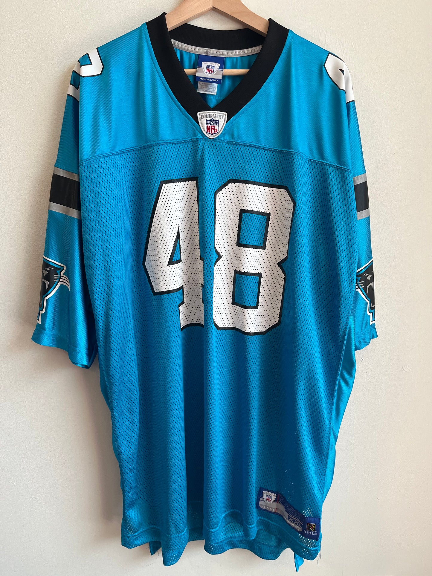 00s Carolina Panthers Stephen Davis Blue Reebok Jersey (XXL)