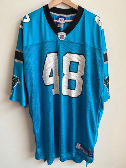 00s Carolina Panthers Stephen Davis Blue Reebok Jersey (XXL)