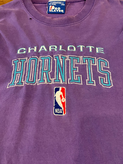 90s Charlotte Hornets Purple Pro Player Tee (L)
