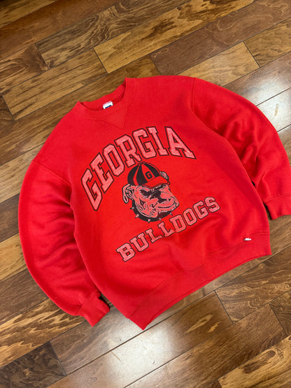 90s Georgia Bulldogs Vintage Russell Spell Out Crewneck (XL)