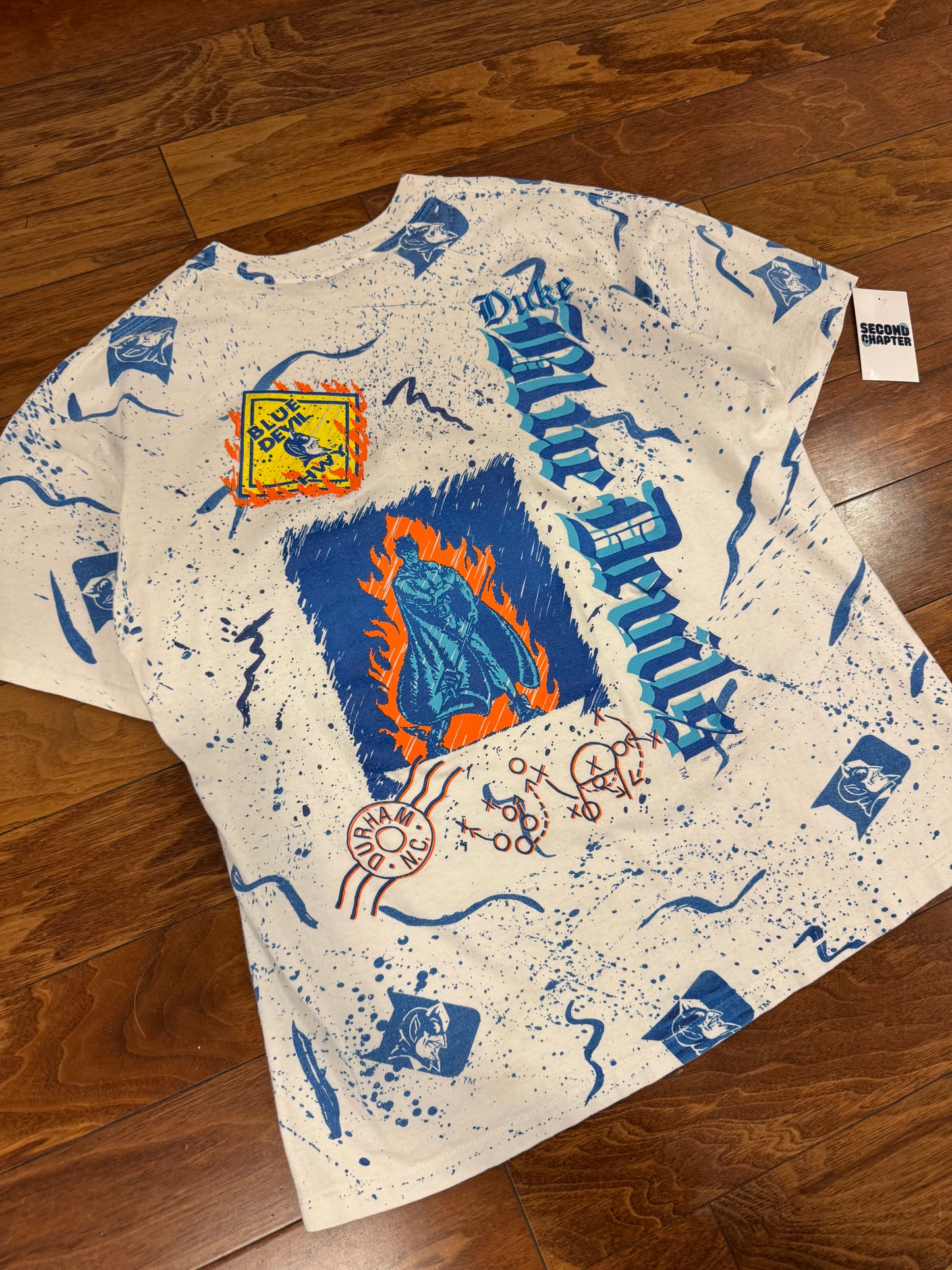 1992 Duke Blue Devils Old Mascot AOP Tee (XL)