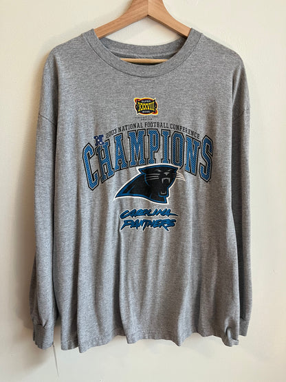 2003 Carolina Panthers NFC Champion Grey Long Sleeve Shirt (XL)