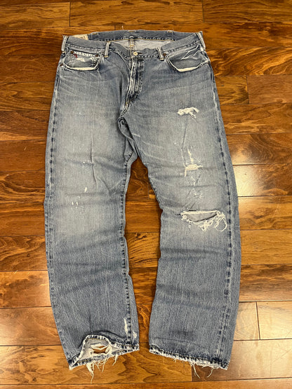 00s Polo Ralph Lauren Distressed Bootcut Jeans (38 x 32)