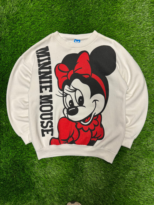 80s Minnie Mouse Front/Back Graphic Vintage Crewneck (M)