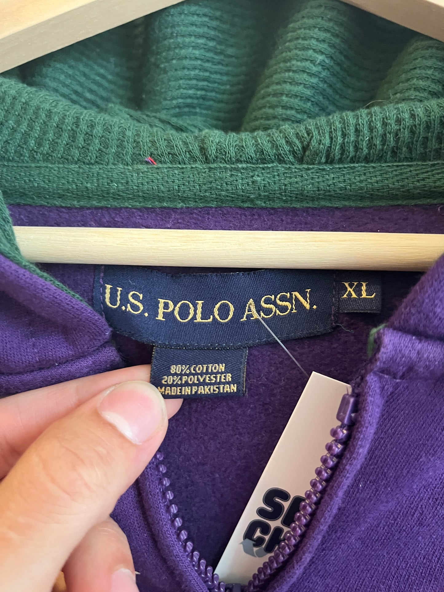 00s US Polo Assn (USPA) BIg Logo Purple Hoodie (XL)