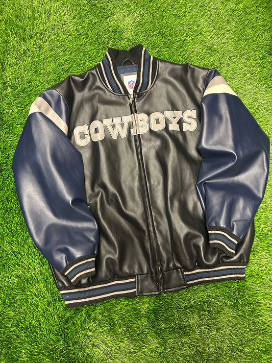 00s Dallas Cowboys NFL Stitched Leather Jacket (XL)