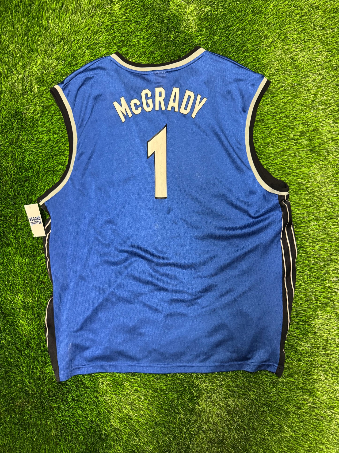00s Orlando Magic Tracy McGrady #1 Vintage Blue Alternate NBA Reebok Jersey (XXL)
