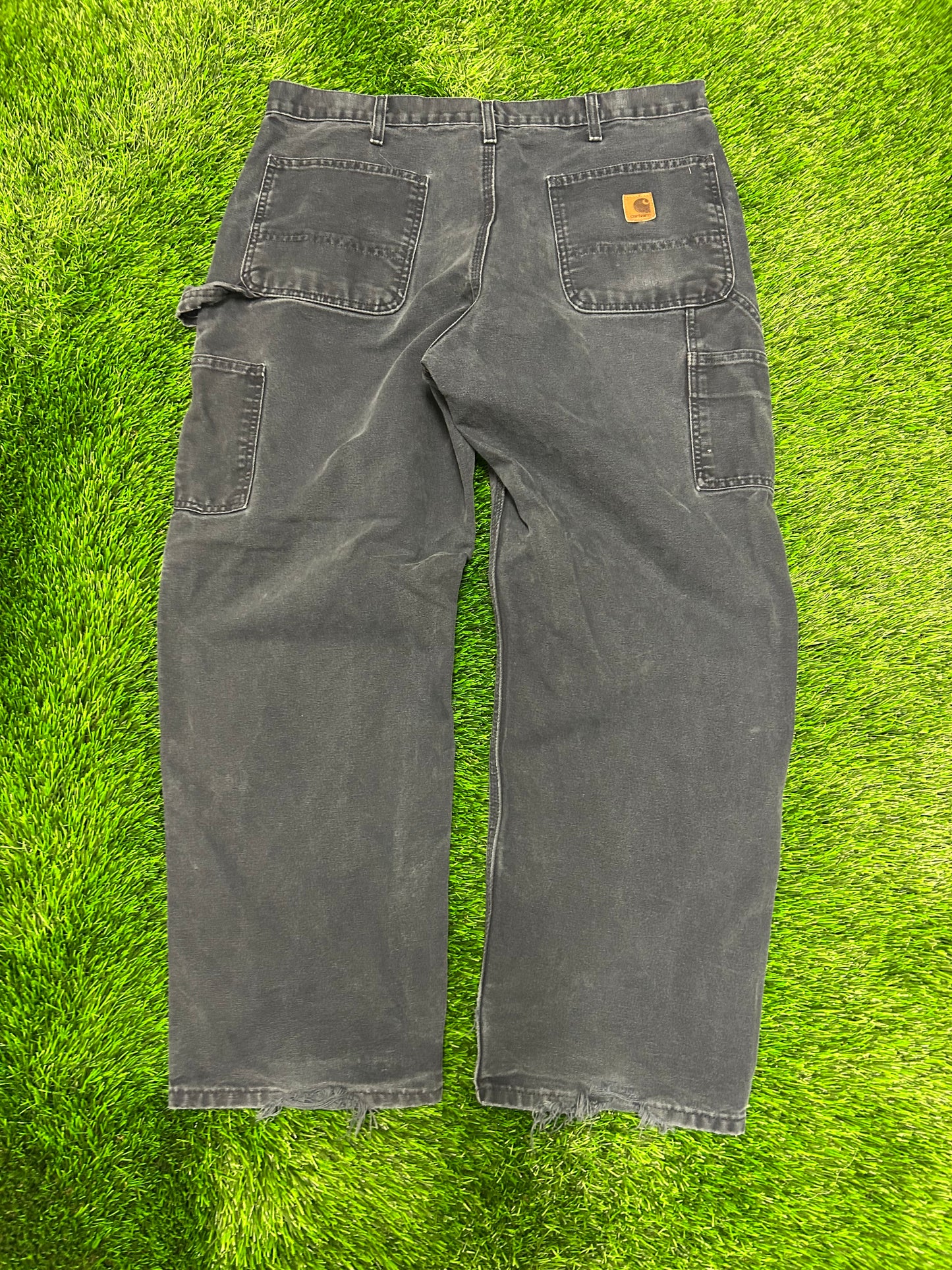 2008 Carhartt Navy Vintage Distressed Carpenter Pants (36 x 30)
