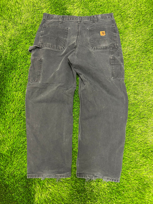 2008 Carhartt Navy Vintage Distressed Carpenter Pants (36 x 30)