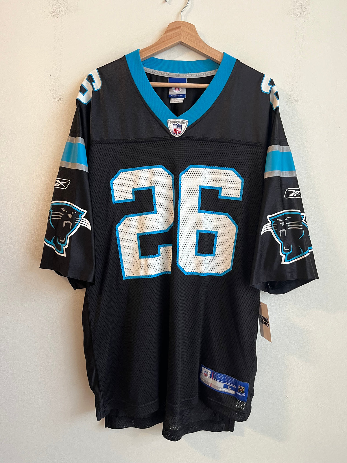 00s Carolina Panthers Deshaun Foster Home Reebok Jersey (L)