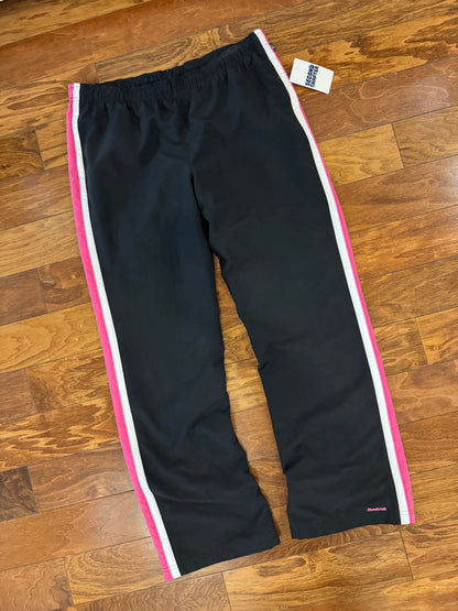00s Reebok Black/Pink Track Pants (L)