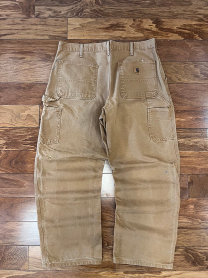 2007 Carhartt Dark Tan Paint Stained Pants (36 x 30)